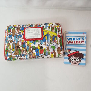 Loungefly Where’s Waldo All-Over Print Zip Around Wallet NWT
